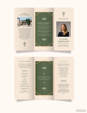 Catholic Eulogy Funeral Tri-Fold Brochure Template