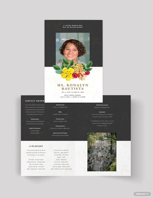 Christian Eulogy Funeral Bi-Fold Brochure Template