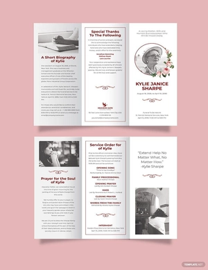 Church Eulogy Funeral Tri-Fold Brochure Template