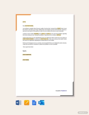 Hotel Complaint Letter Hotel Complaint Letter