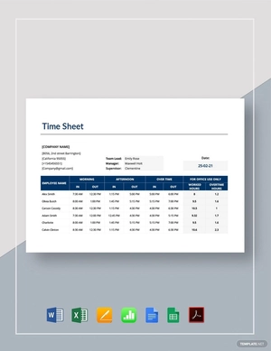 Apple Numbers Timesheet Template