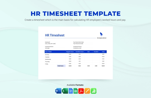 HR Timesheet Template