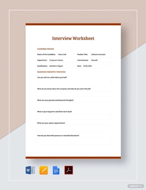 Interview Worksheet Template Interview Worksheet Template