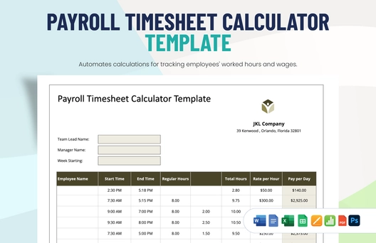 Payroll Timesheet Calculator Template