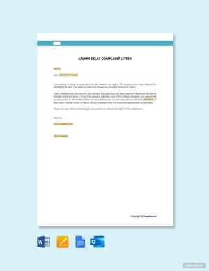 Salary Delay Complaint Letter