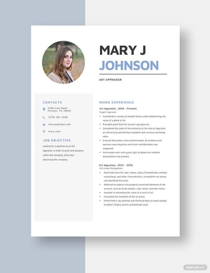 Art Appraiser Resume