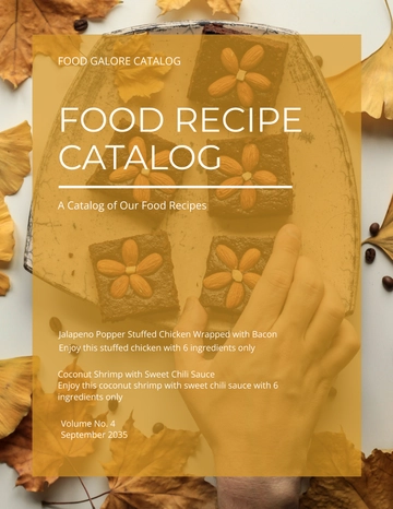 Free Food Recipe Catalog Template to Edit Online