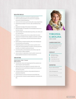 Check Cashier Resume