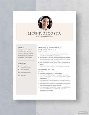 Chef Consultant Resume