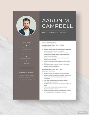 Assistant Football Coach Resume