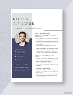 Assistant Front Office Manager Resume