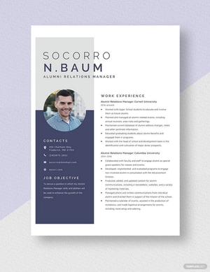 Alumni Relations Manager Resume