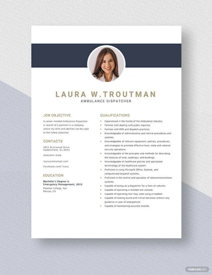 Ambulance Dispatcher Resume