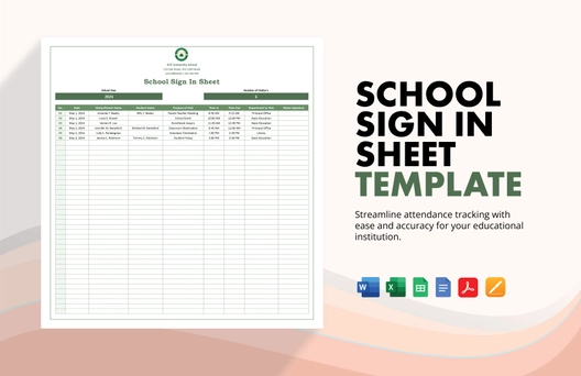 School Sign In Sheet Template