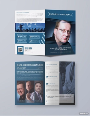 Business Conference A3 Bifold Brochure Template