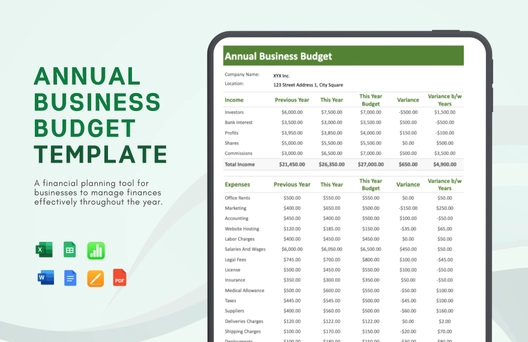 Annual Business Budget Template