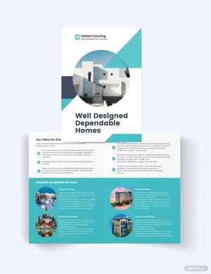 Personal Real Estate Agent Agency Bi-Fold Brochure Template