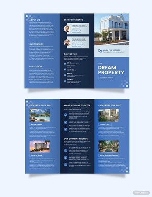 Commercial Real Estate Agent Agency Tri-Fold Brochure Template