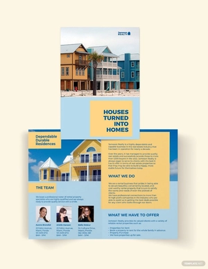 Family Vacation Rental Bi-Fold Brochure Template