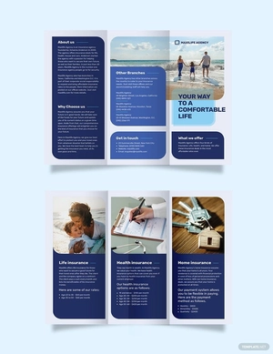 Insurance Agency Tri-Fold Brochure Template