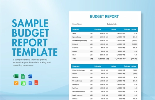 Sample Budget Report Template