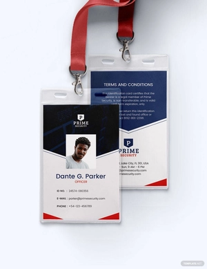 Security ID Card Format Template