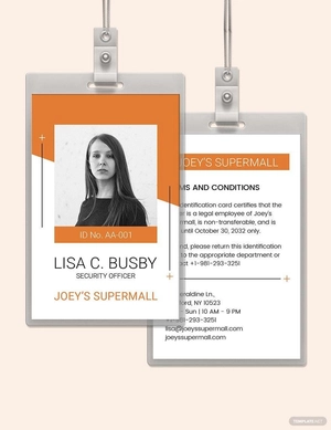 Security Officer ID Card Template