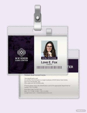 Senior Care ID Card Template