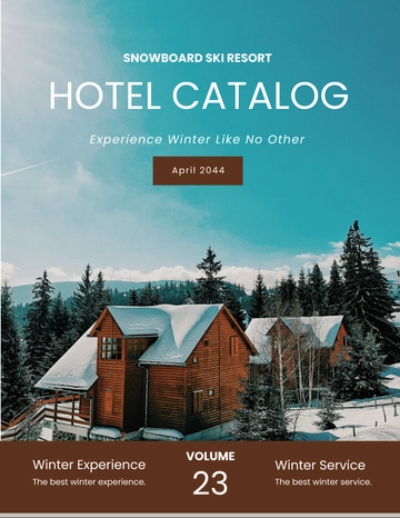 Free Ski Resort Hotel Catalog Template to Edit Online