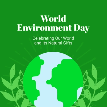 Free World Environment Day Linkedin Post Template to Edit Online