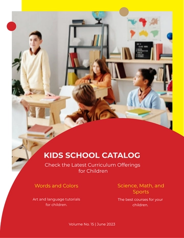 Free Kids School Catalog Template to Edit Online