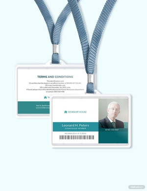 Synagogue Membership ID Card Template