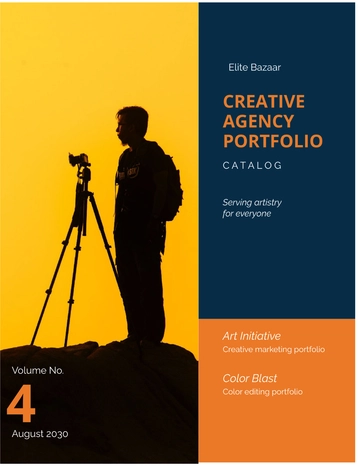 Free Creative Agency Portfolio Catalog Template to Edit Online