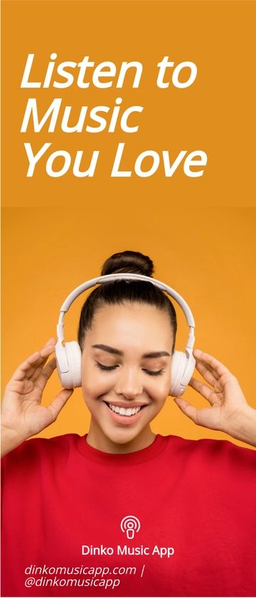 Free Simple Mobile App Roll-Up Banner Template to Edit Online