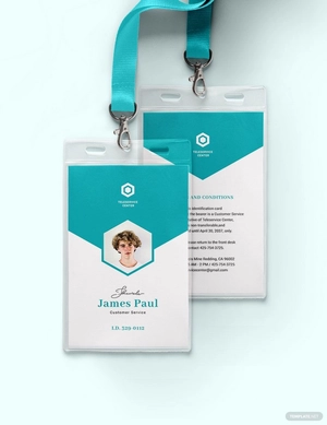Vertical Corporate ID Card Template