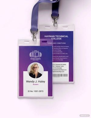 Vocational College ID Card Template