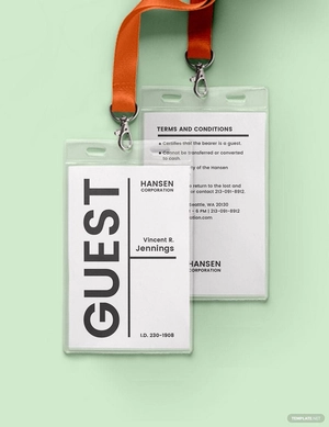 Blank Visitor/Guest ID Card Template