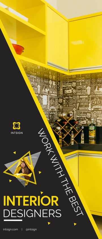 Free Interior Design Rollup Banner Template to Edit Online