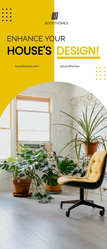 Free Home Interior Design Rollup banner Template to Edit Online