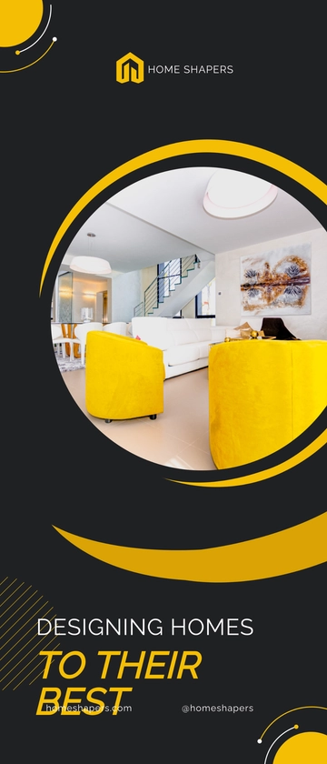 Free Home Interior Design Solution Rollup banner Template to Edit Online
