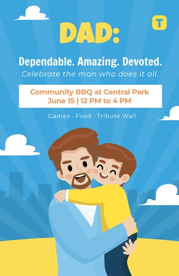 Free Creative Father's Day Poster Template to Edit Online