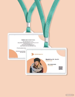 Horizontal Employee ID Card Template