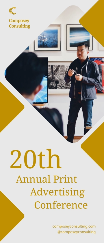 Free Annual Corporate Conference Roll-Up Banner Template to Edit Online
