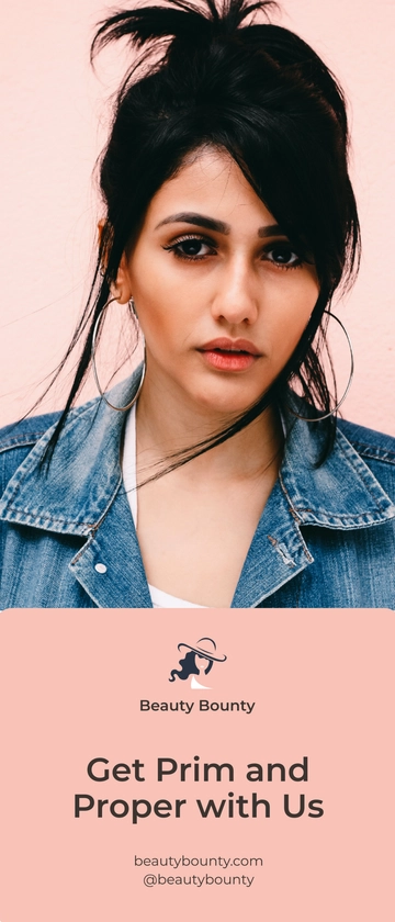 Free Beauty Studio Rollup Banner Template to Edit Online