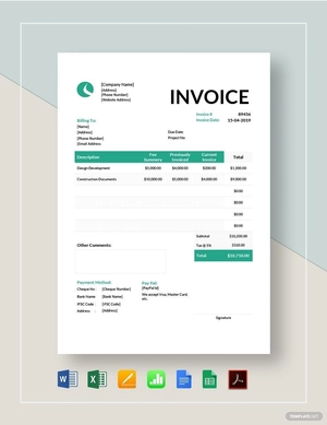 Architect Invoice Template