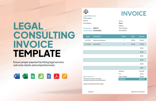 Legal Consulting Invoice Template