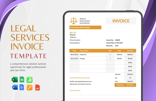 Legal Services Invoice Template Legal Services Invoice Template