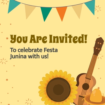 Free Festa Junina Invitation Linkedin Post Template to Edit Online