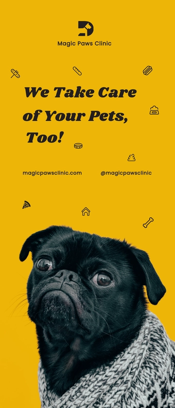 Free Veterinarian Clinic Rollup Banner Template to Edit Online