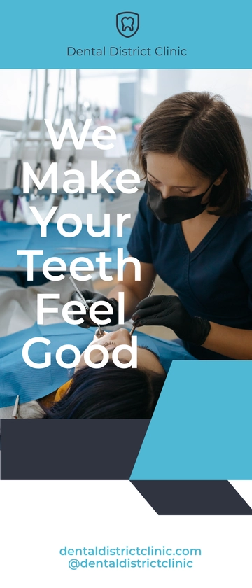 Free Dental Clinic Advertising Roll Up Banner Template to Edit Online